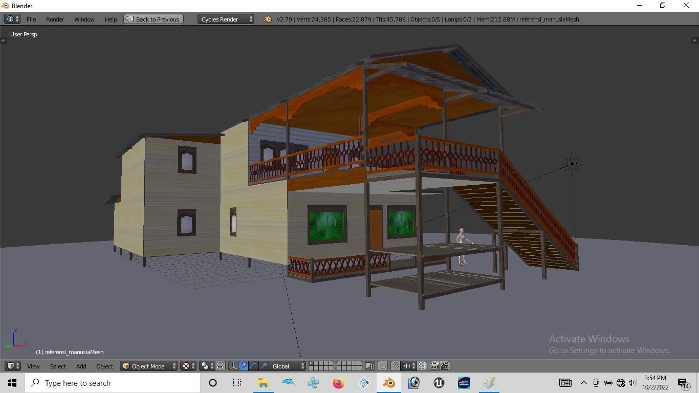 Rumah kayu tingkat 003-004 3D model | CGTrader
