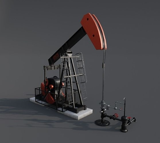 Oil pumpjack Animated Rigged PBR textures Cinematic Realistic 3D model animated rigged CGTrader