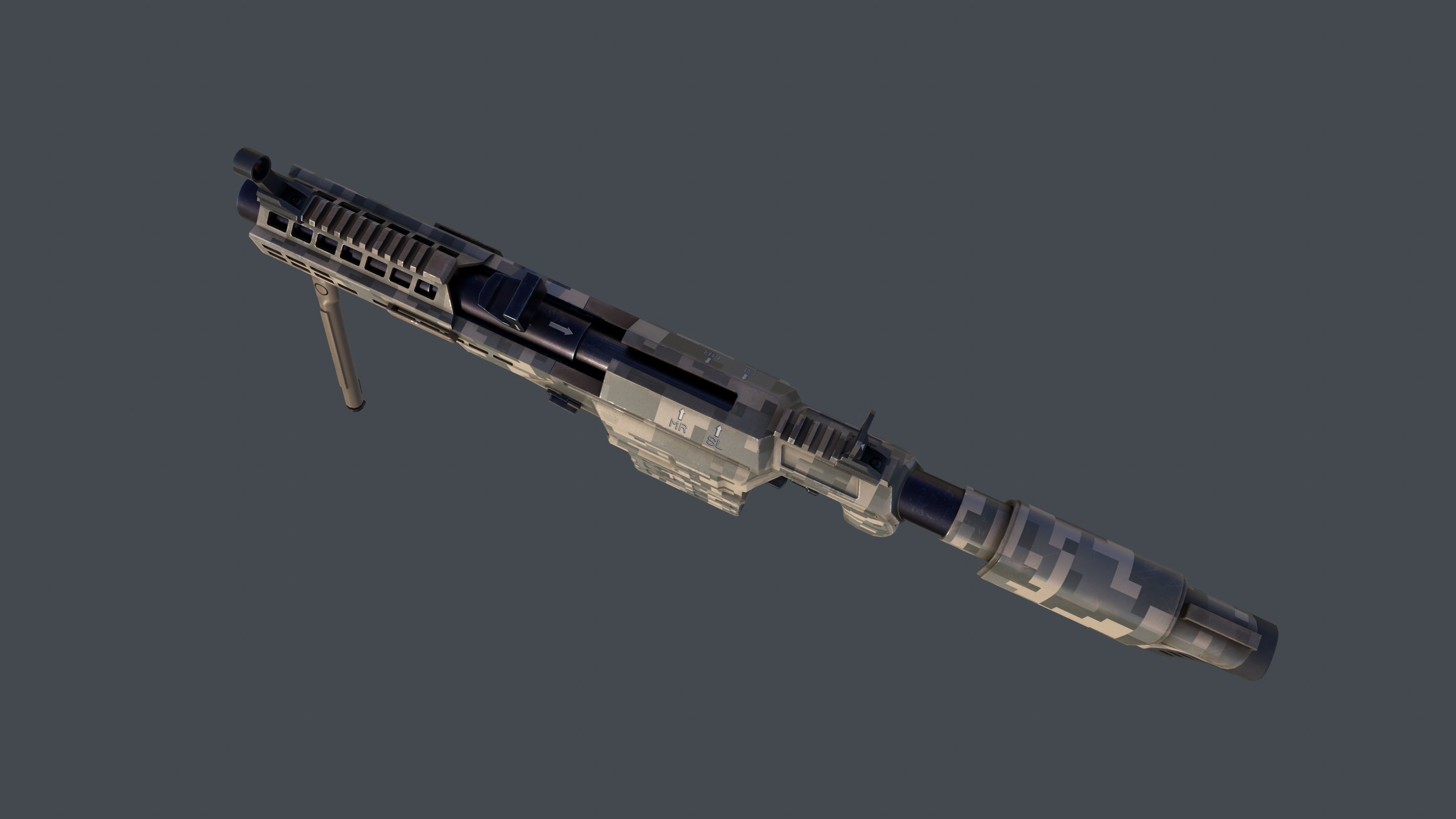 3D model Automatic Grenade Launcher Savan Caliber 32mm Pixel VR / AR ...