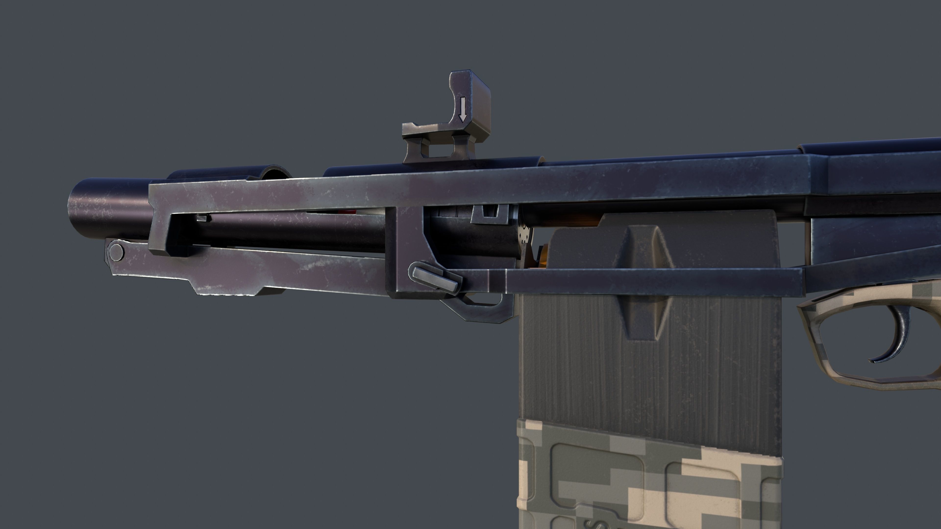 3D model Automatic Grenade Launcher Savan Caliber 32mm Pixel VR / AR ...