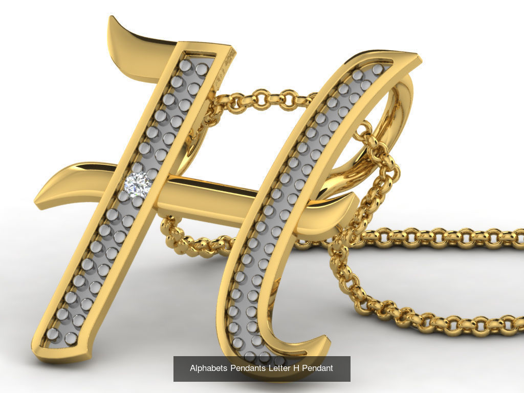 25 Alphabets Letter Pendants Collection | CGTrader
