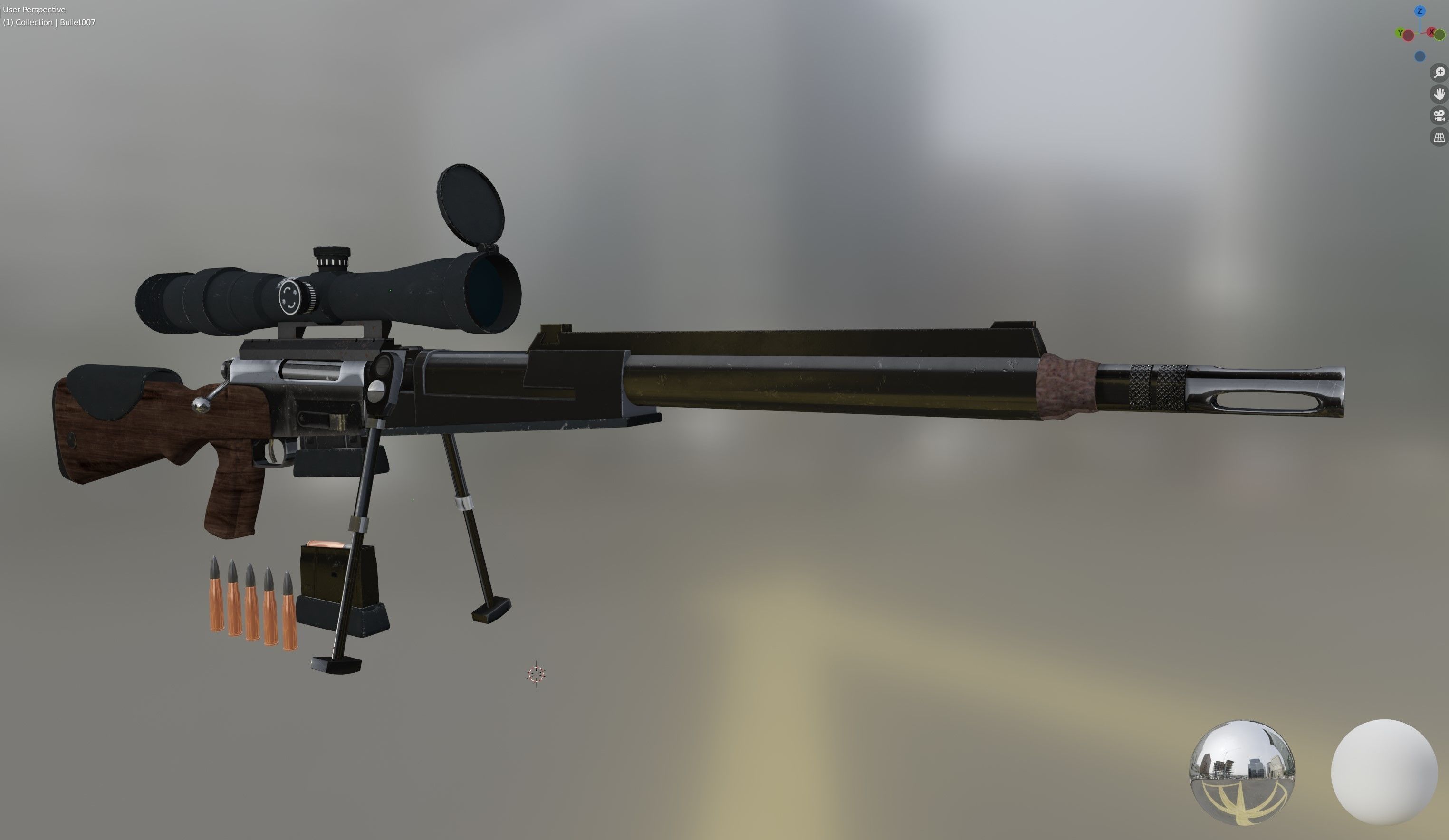 3D model FR-F2 Sniper Rifle - used VR / AR / low-poly | CGTrader