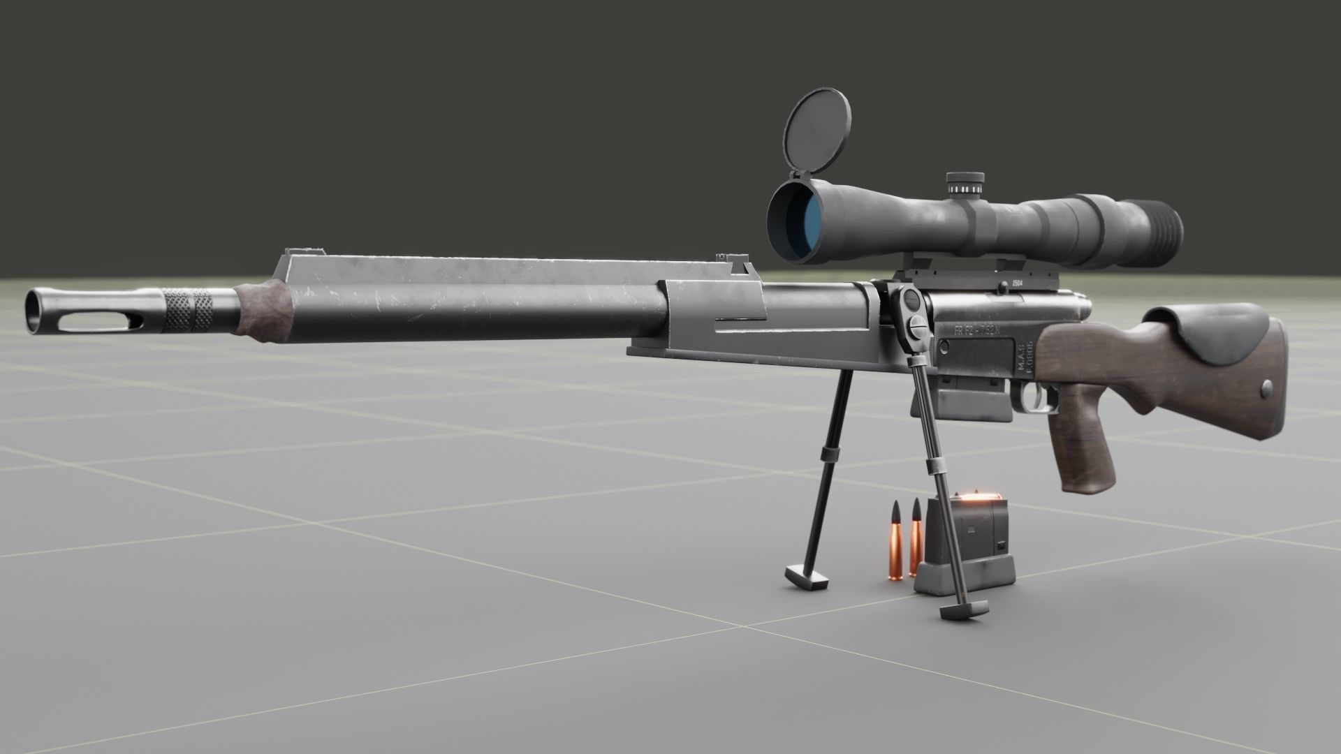 3D model FR-F2 Sniper Rifle - used VR / AR / low-poly | CGTrader