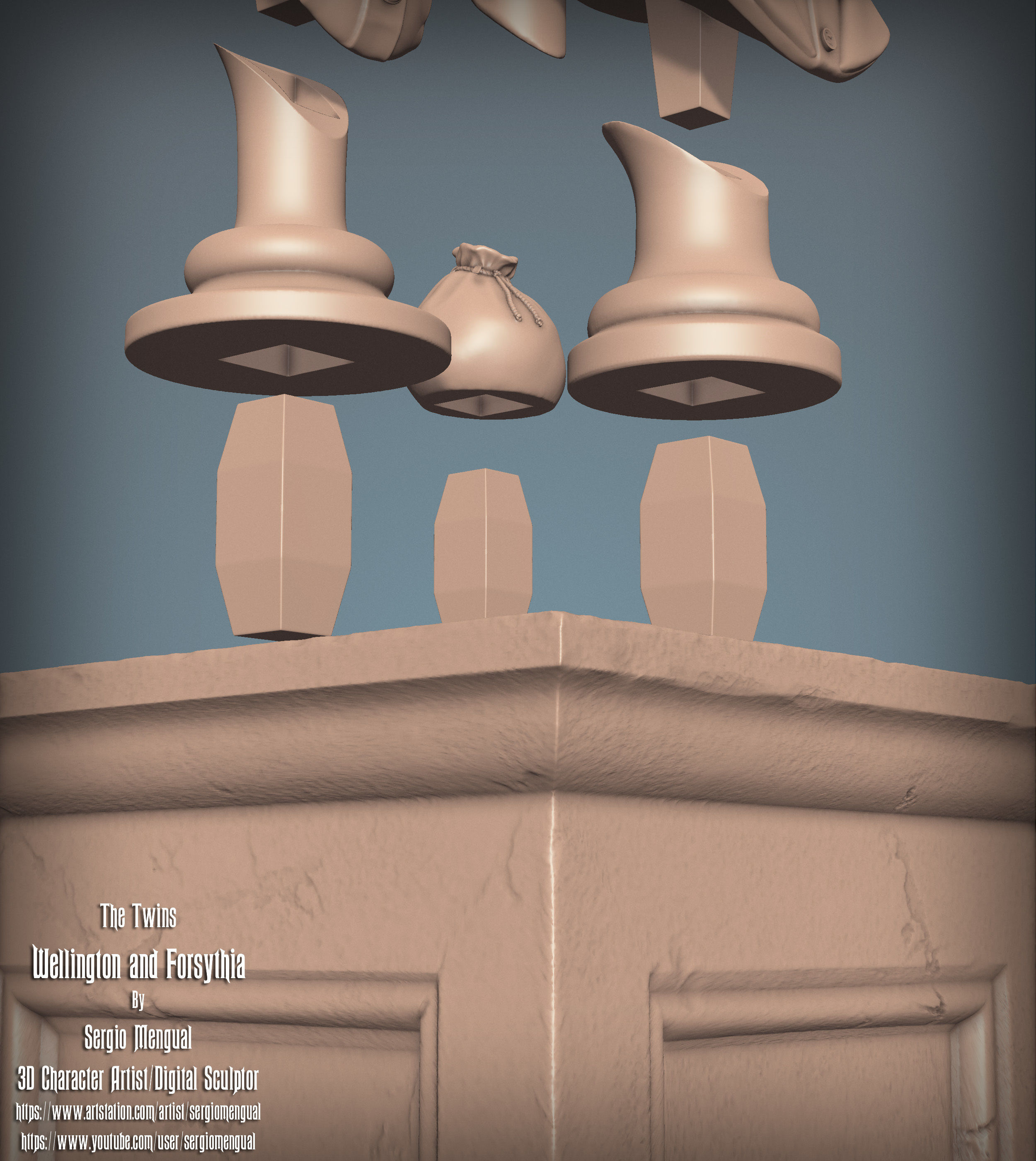 Haunted Mansion The Twins 3D Printable Busts 3D model 3D printable