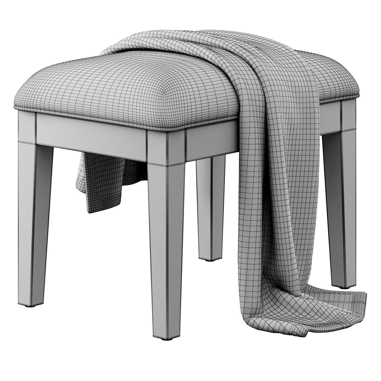 Entryway Stool 3D model CGTrader