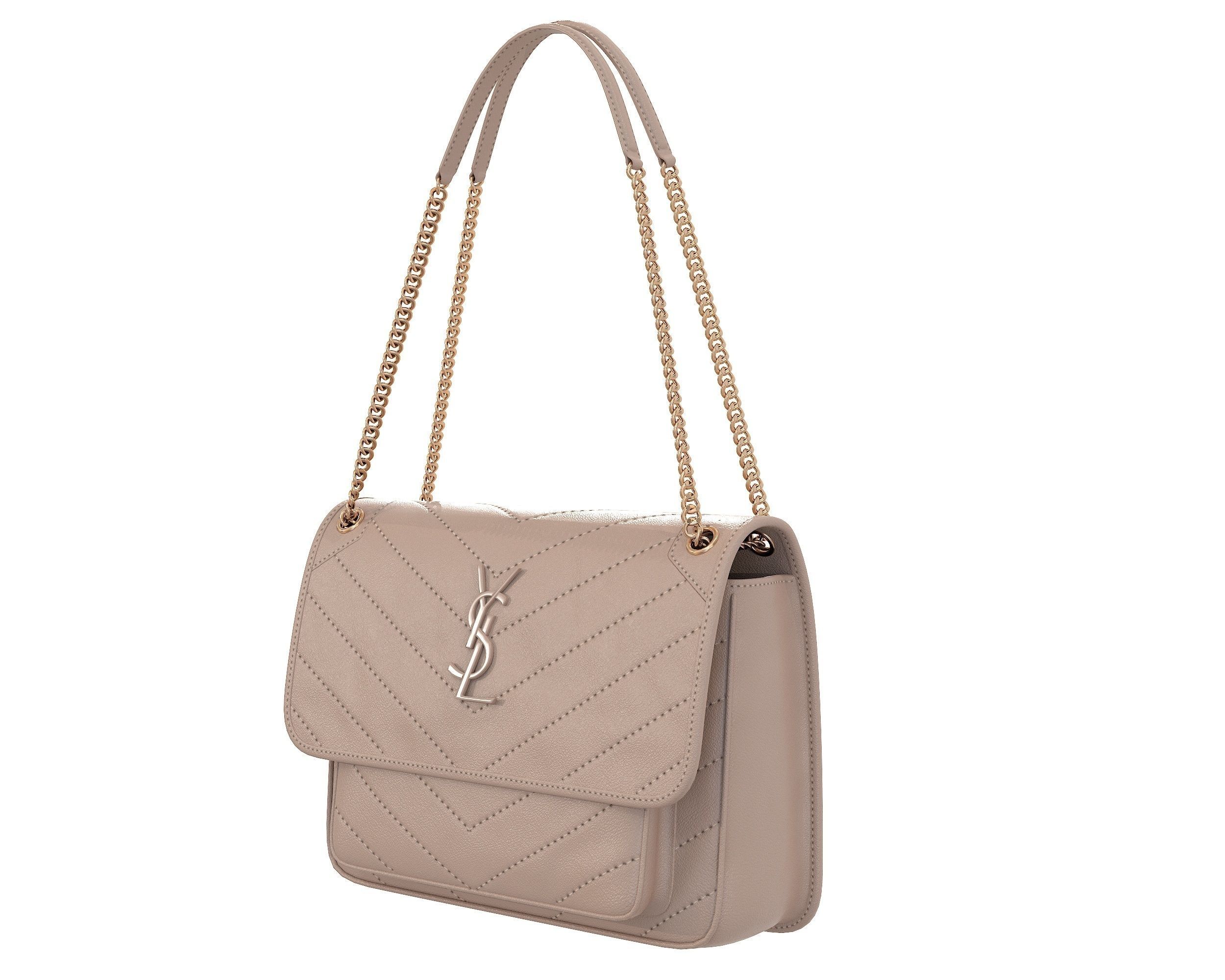 3D model YSL Saint Laurent Niki Bag Cream Leather VR / AR / lowpoly