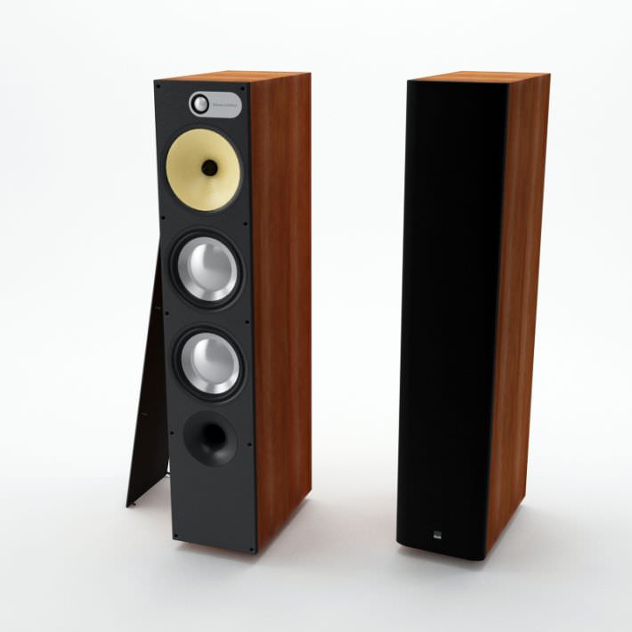 Wood Veneer Audio Speakers 3D model CGTrader