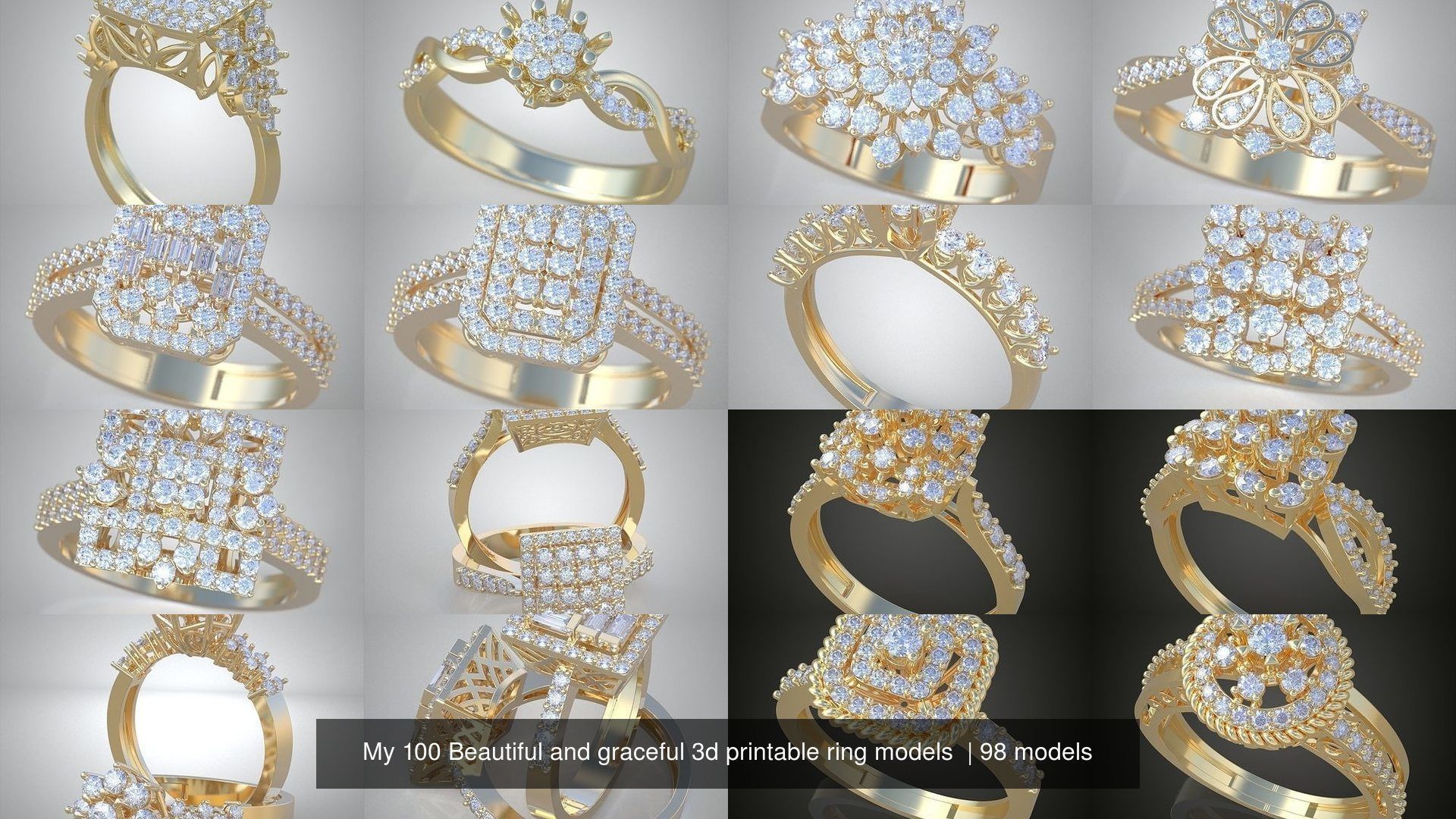 My 100 Beautiful and graceful 3d printable ring models 3D Model ...