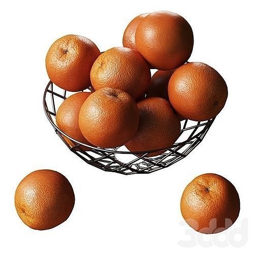 bowl of oranges  3D model