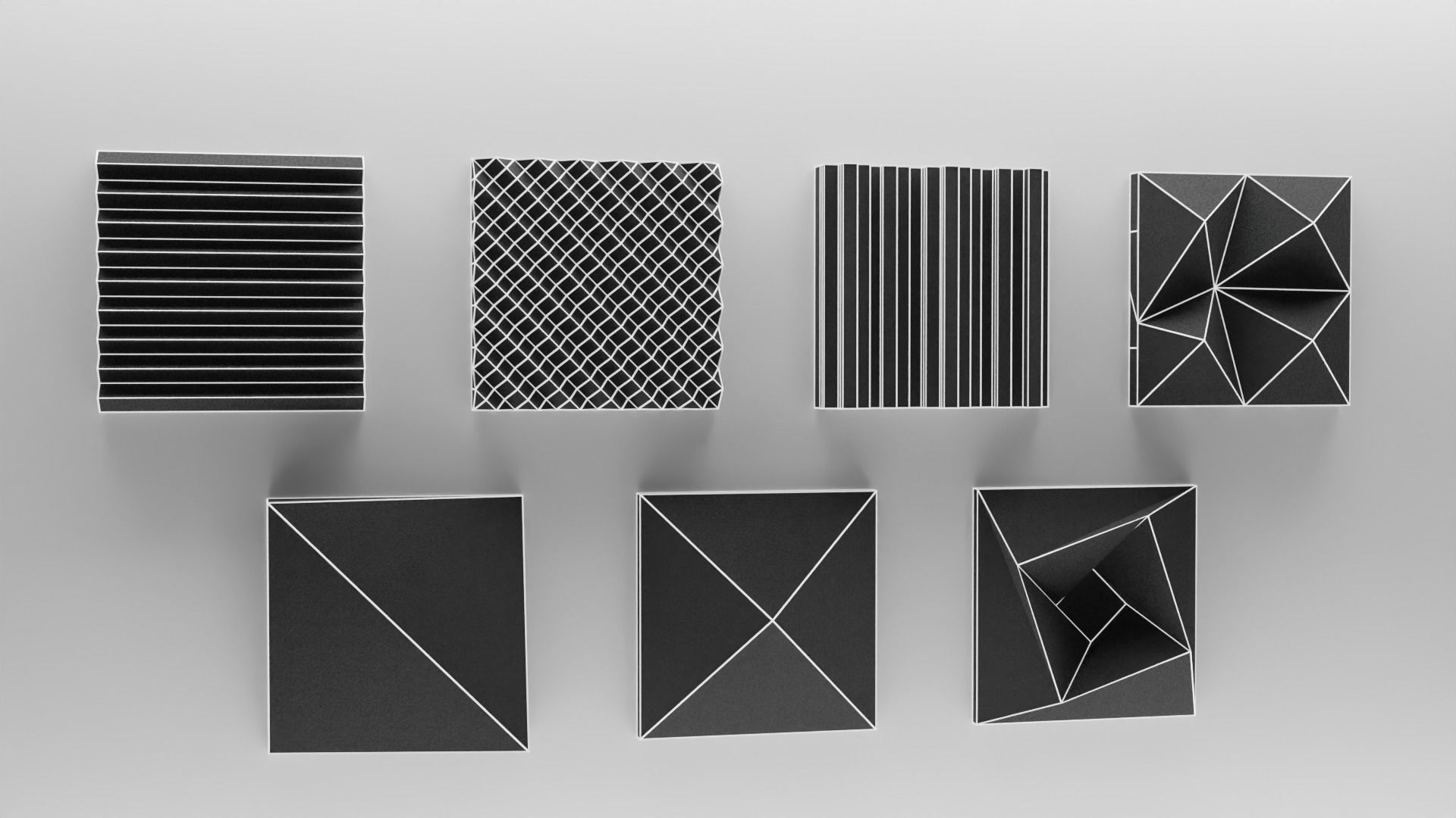 3D model Acoustic Panels Set with 8K - 4K - 2K Textures VR / AR / low ...