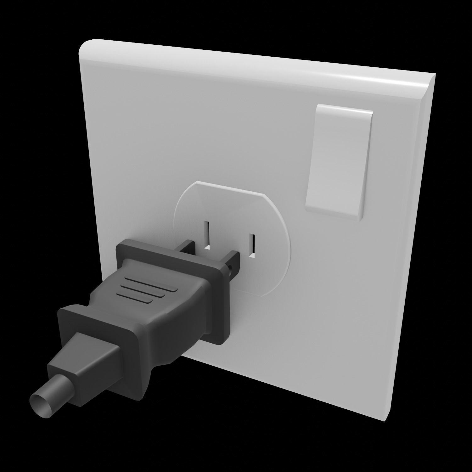 Type A Plug and Socket 3D model 3D printable CGTrader
