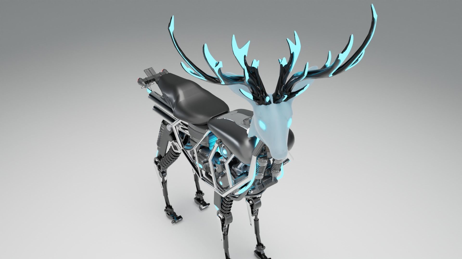 Mechanical Deer Show Piece Sculpture 3D model CGTrader