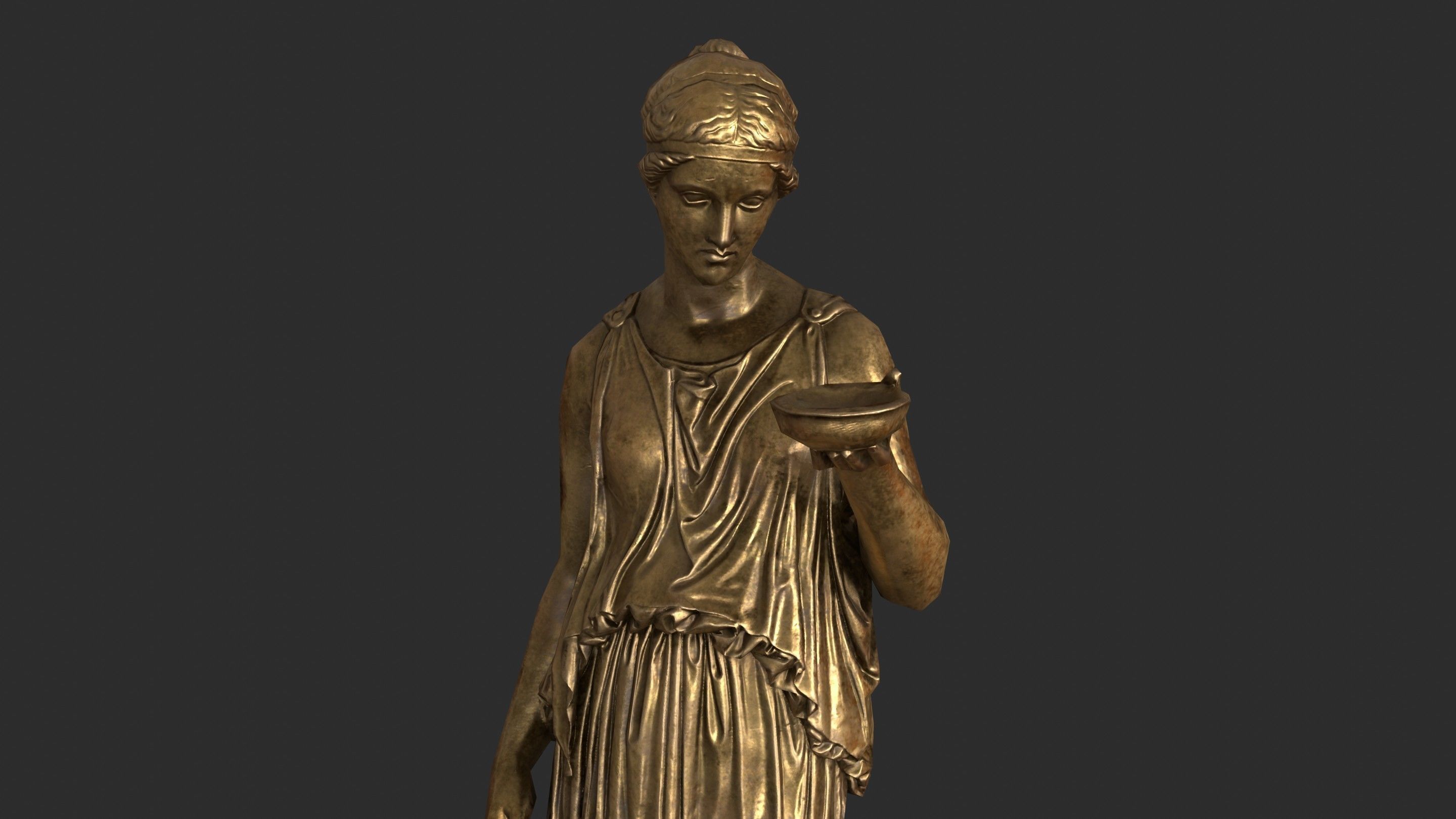 3D model Hebe Statue Gold VR / AR / lowpoly CGTrader