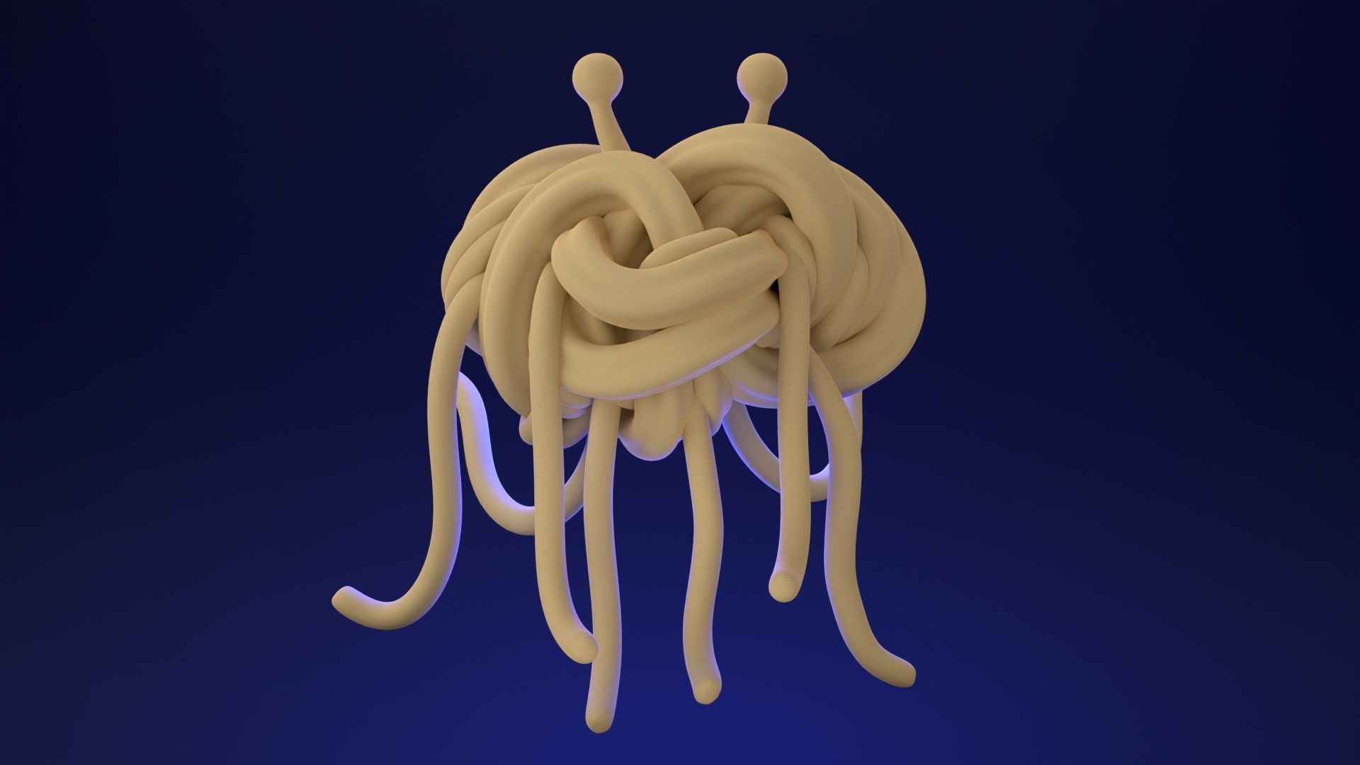 Pastafarian God Flying Spaghetti Monster 3D model CGTrader