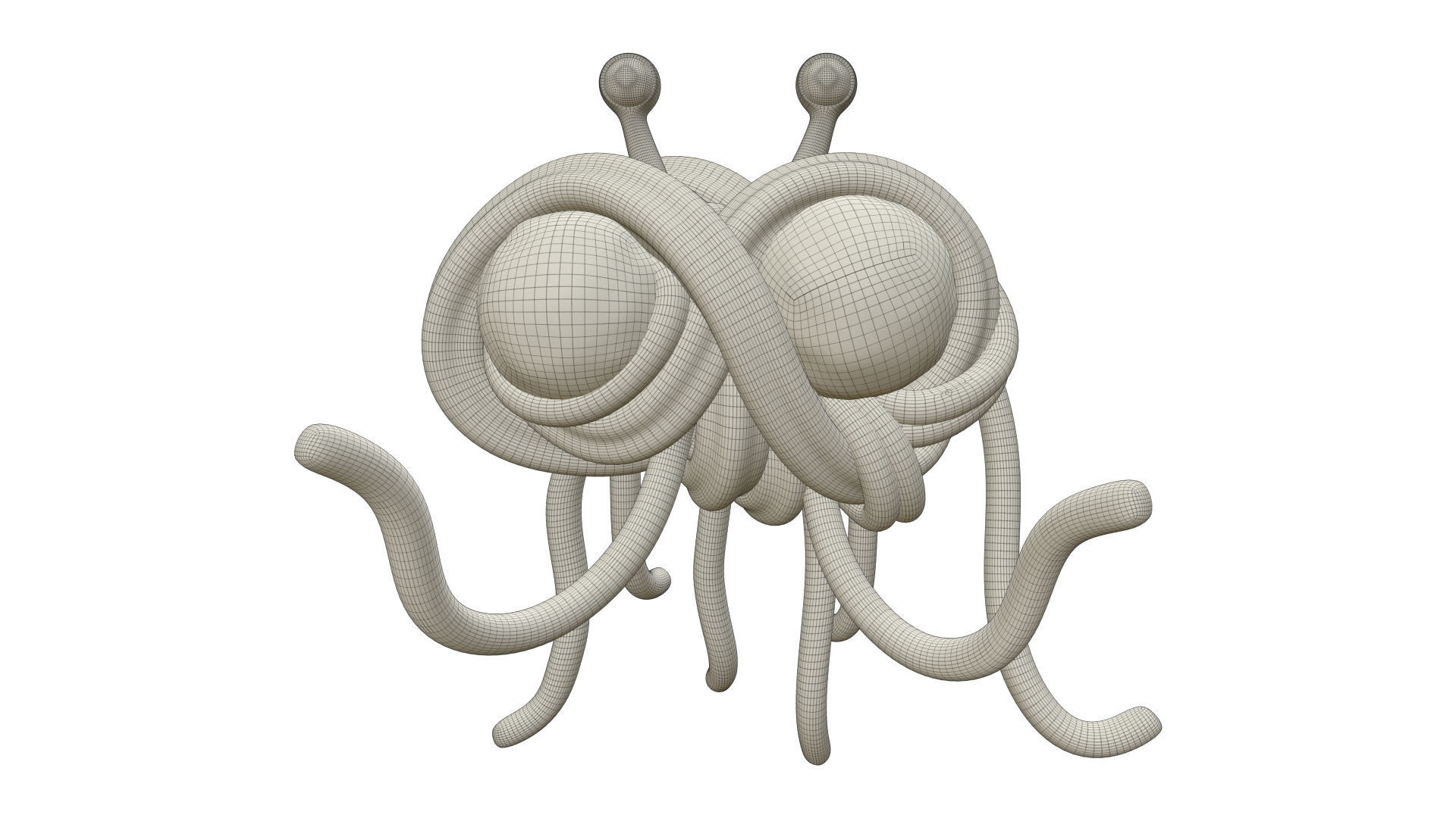 Pastafarian God Flying Spaghetti Monster 3D model CGTrader