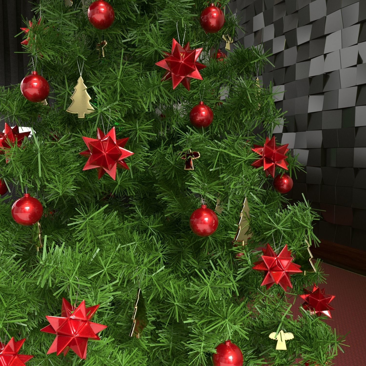 Beautiful Decorated Christmas Tree 3D model CGTrader
