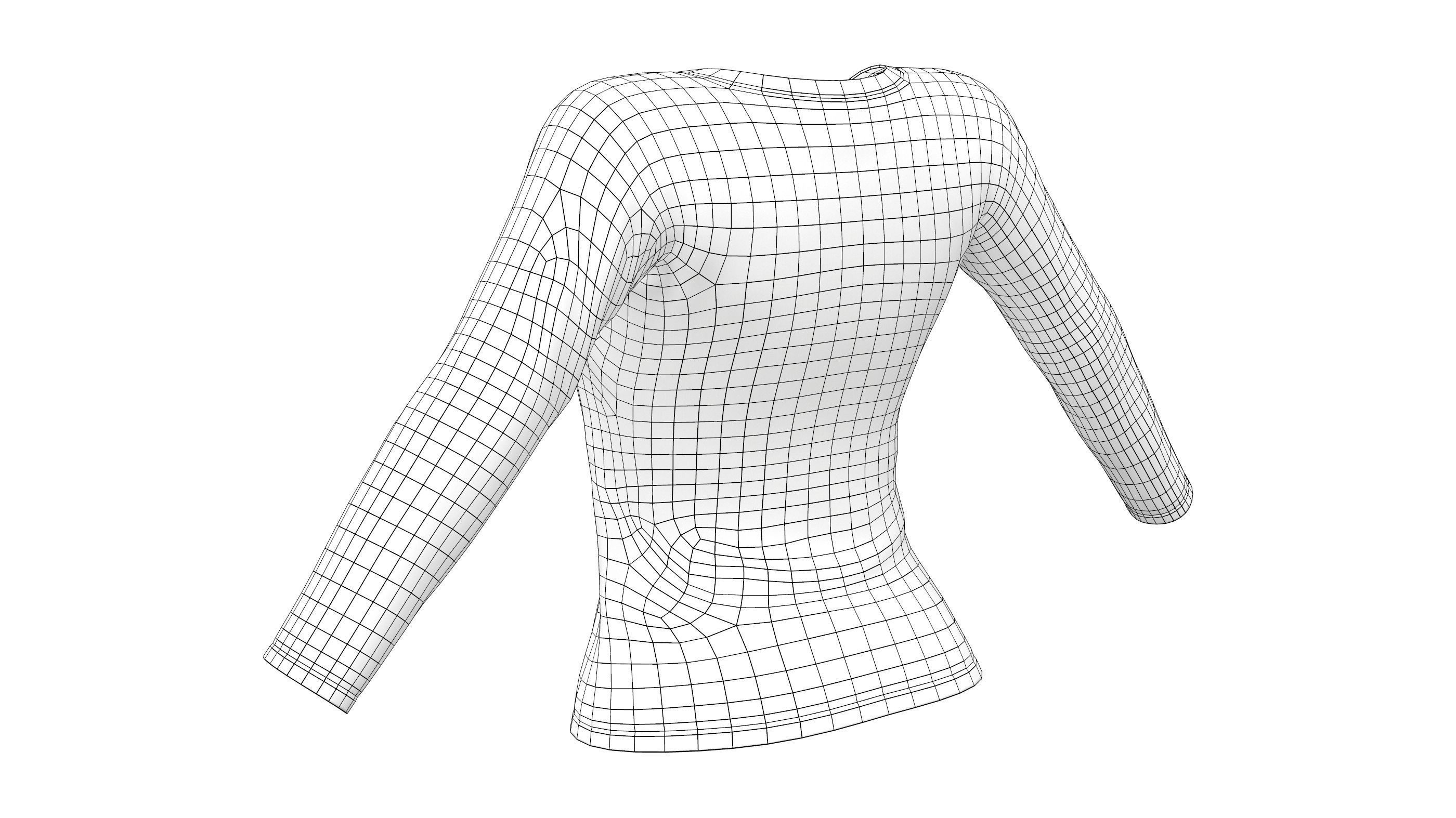 3D model Long Sleeve Black Activist Tshirt VR / AR / lowpoly CGTrader