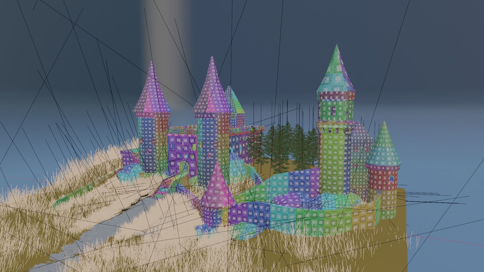 3D model 3D Low Poly Medieval Castle Scene VR / AR / low-poly | CGTrader