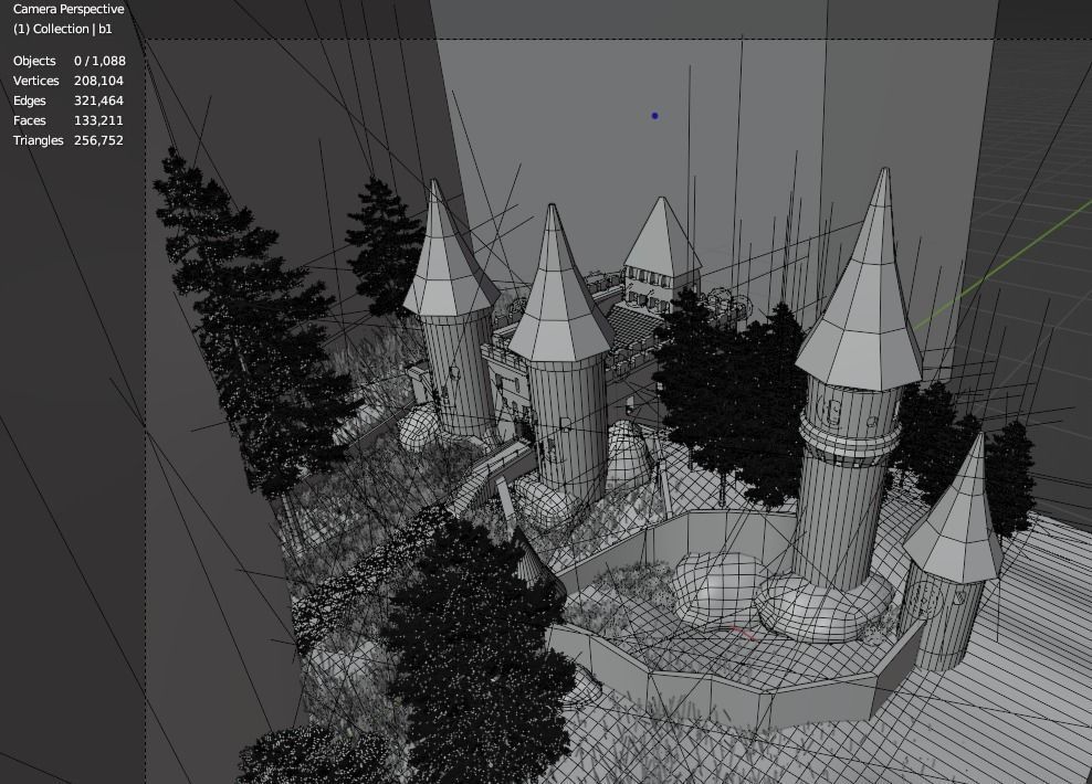 3D model 3D Low Poly Medieval Castle Scene VR / AR / low-poly | CGTrader