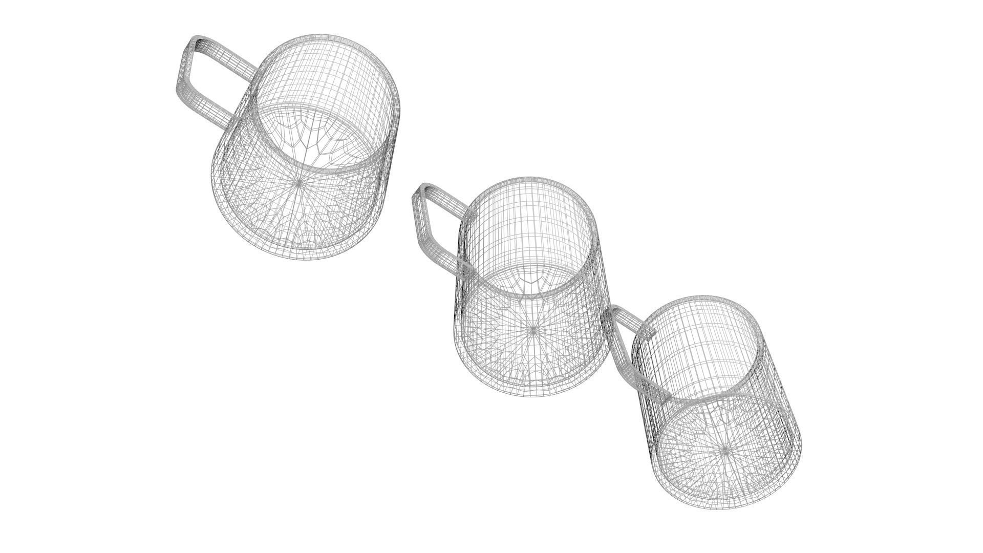 Metal Cups Set 3D model CGTrader