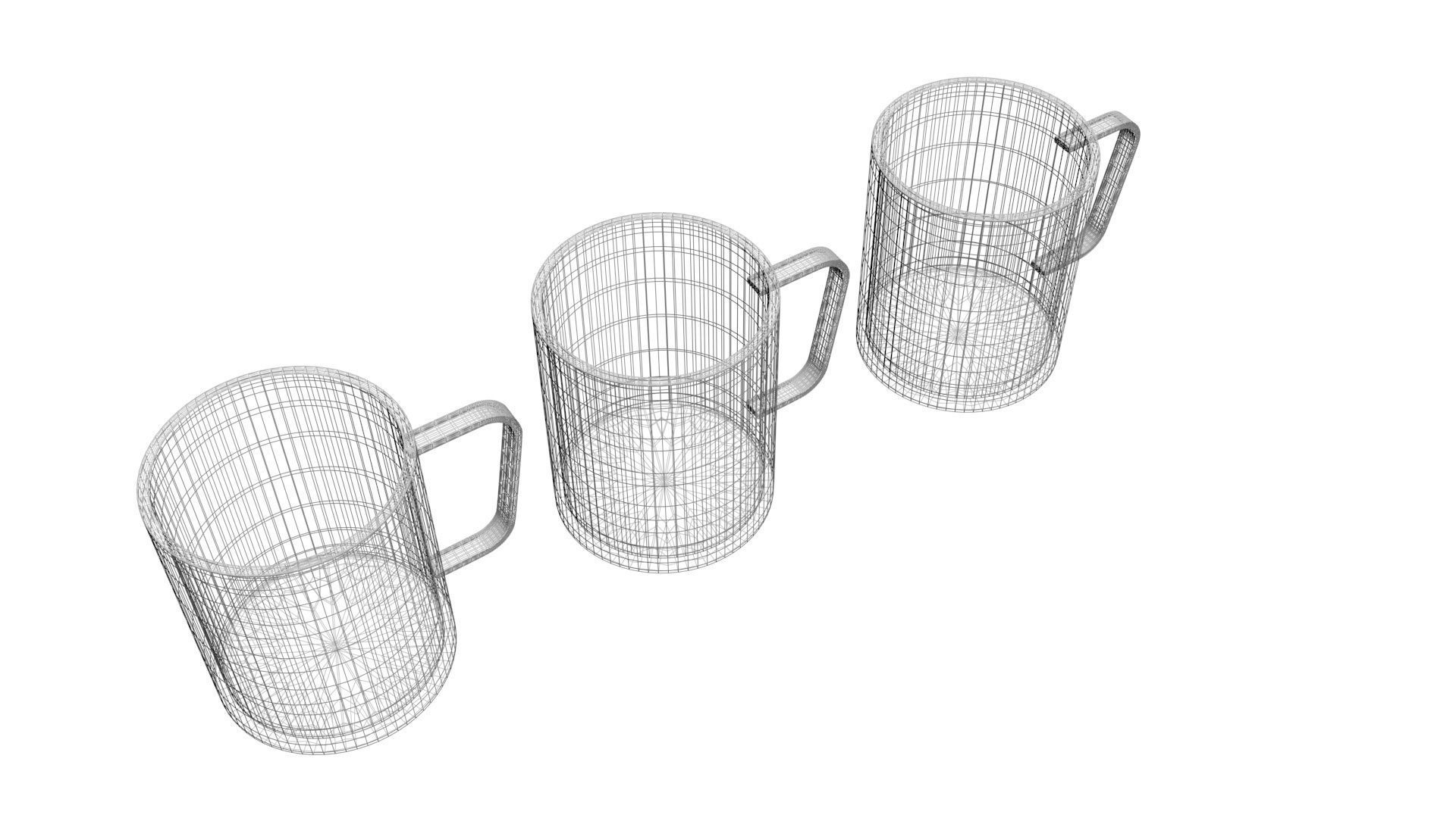Metal Cups Set 3D model CGTrader