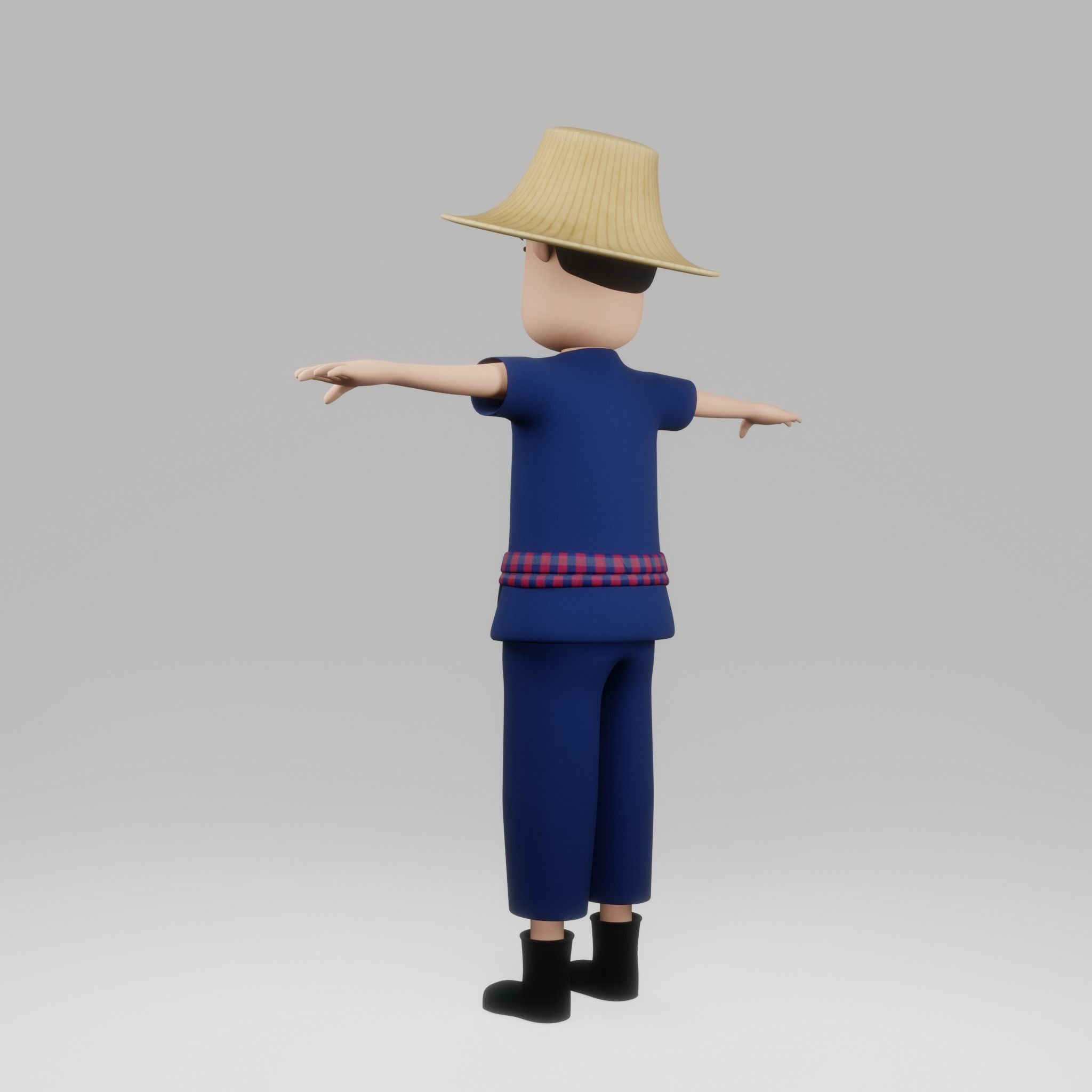 3D model Asian Farmer 3D model low polygon VR / AR / low-poly | CGTrader