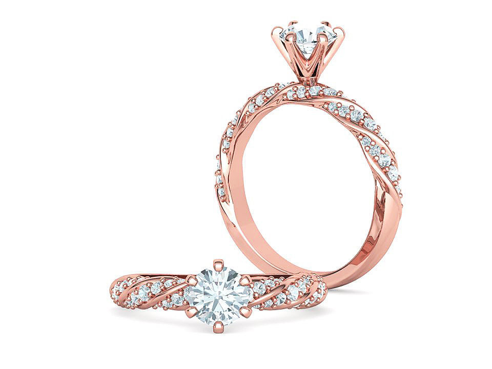 Olivia Jewelry Set Bridal Set Engagement and Matching band 3D Model