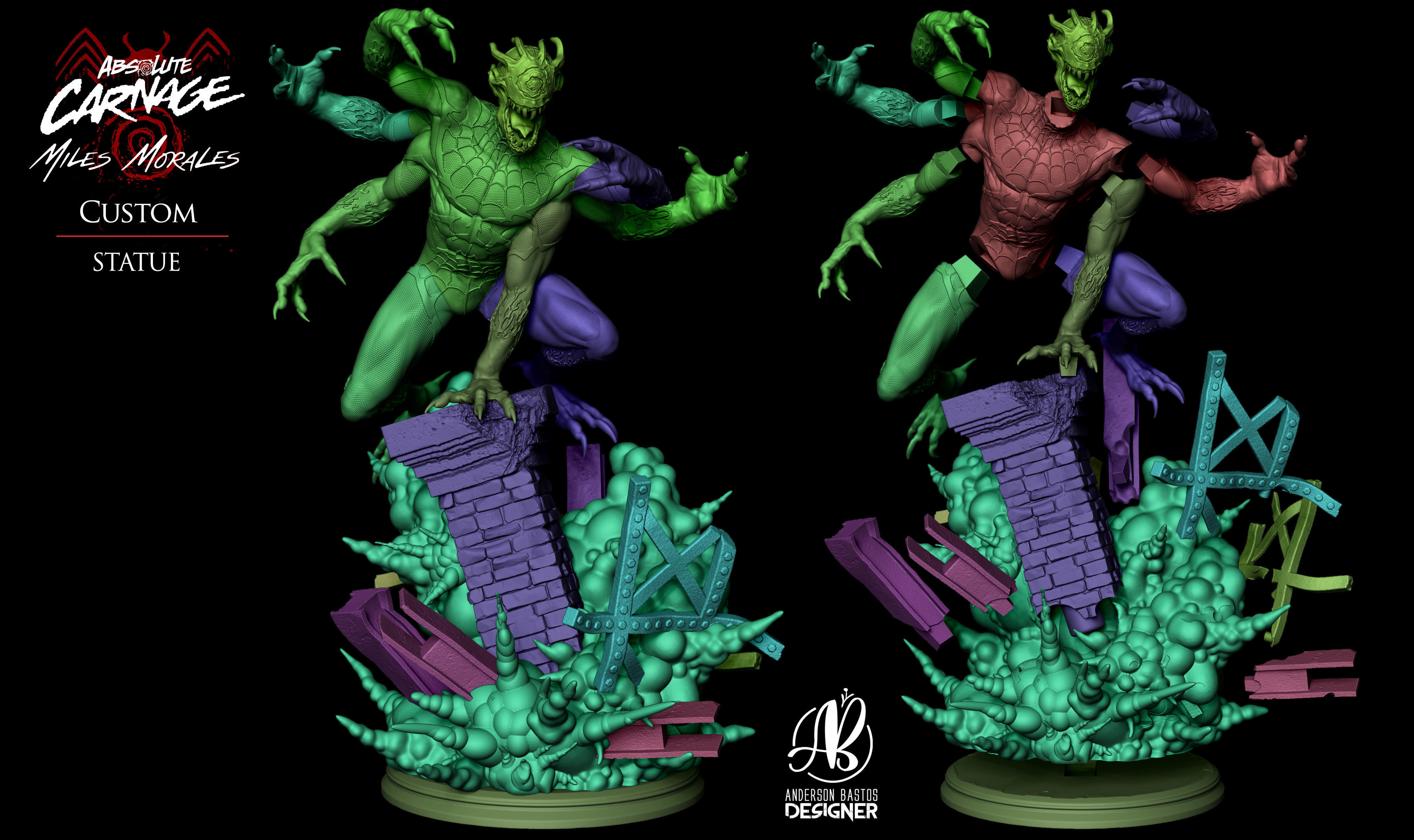 Absolute Carnage Miles Morales 3d Model 3d Printable Cgtrader