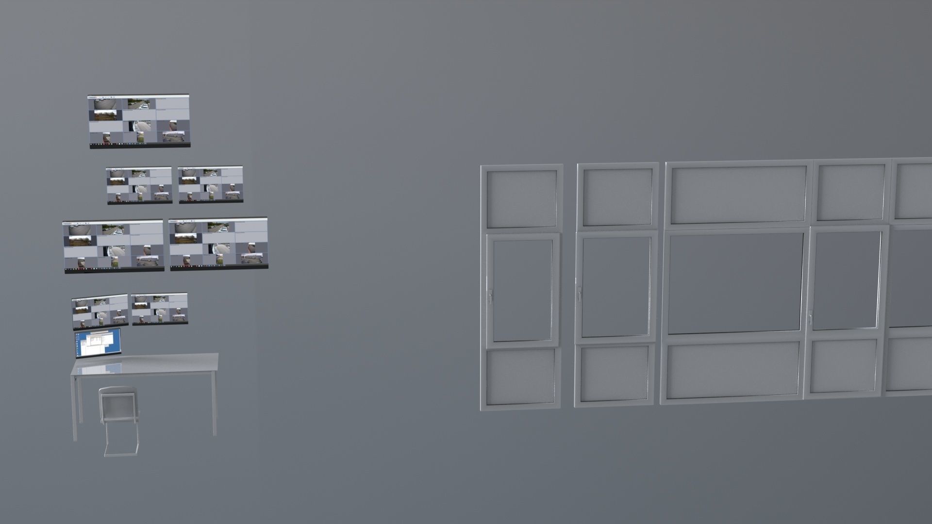 3D model office partitions plastic partitions set VR / AR / lowpoly CGTrader