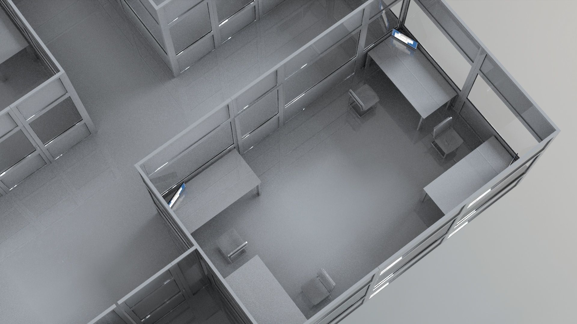 3D model office partitions plastic partitions set VR / AR / lowpoly CGTrader