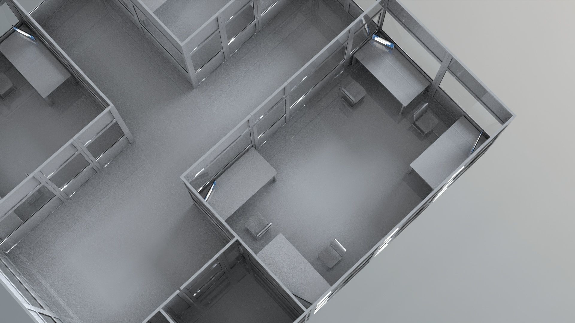 3D model office partitions plastic partitions set VR / AR / lowpoly CGTrader