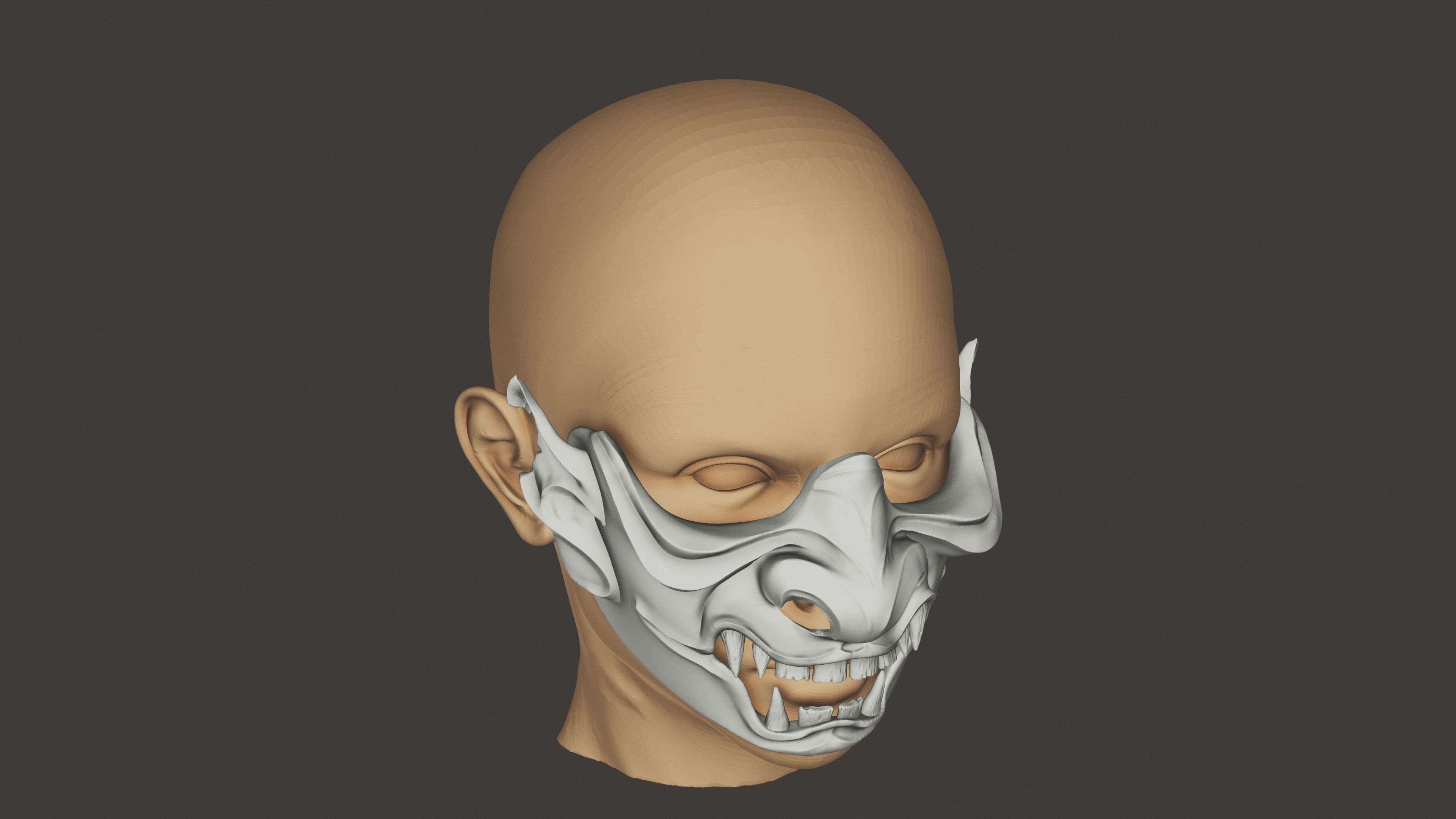 Oni Mask 3D model 3D printable | CGTrader
