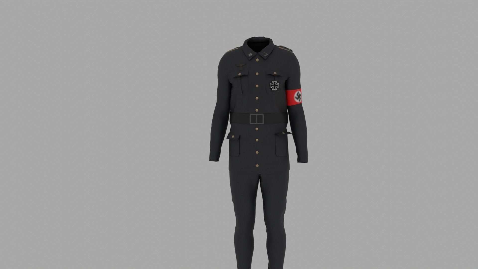 3D model German Military Uniform WW2 SS VR / AR / lowpoly CGTrader