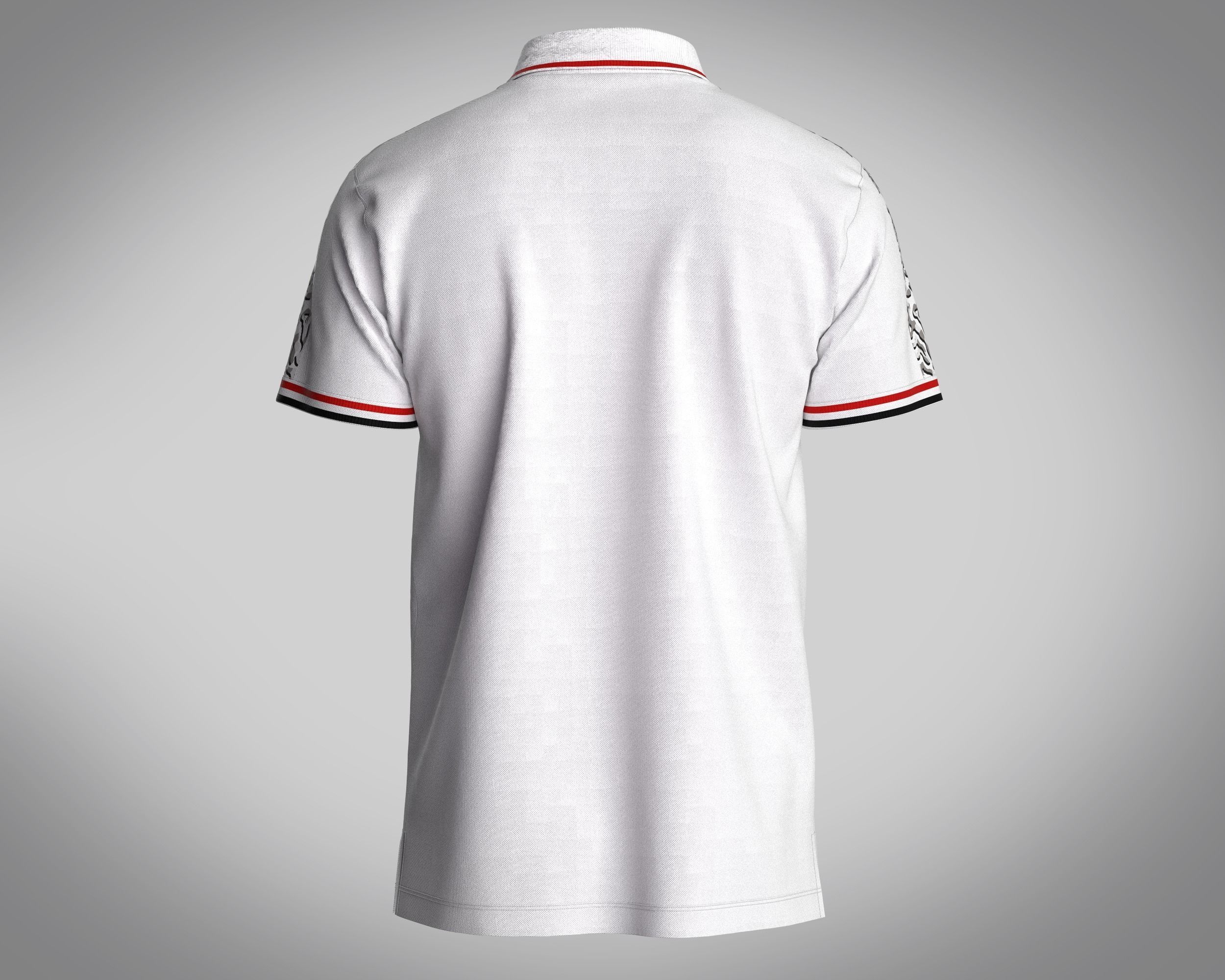 Mens White Polo Shirt 3D model CGTrader