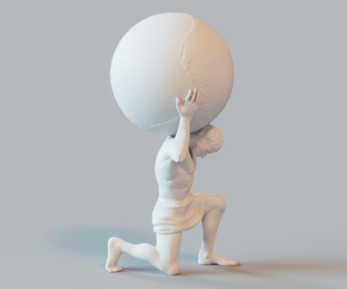 hercules holding the world 3D model 3D printable CGTrader