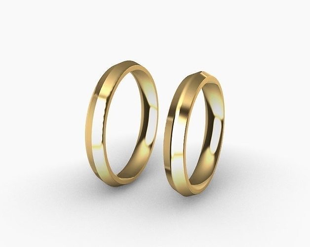 Wedding band ring free 3D model 3D printable | CGTrader
