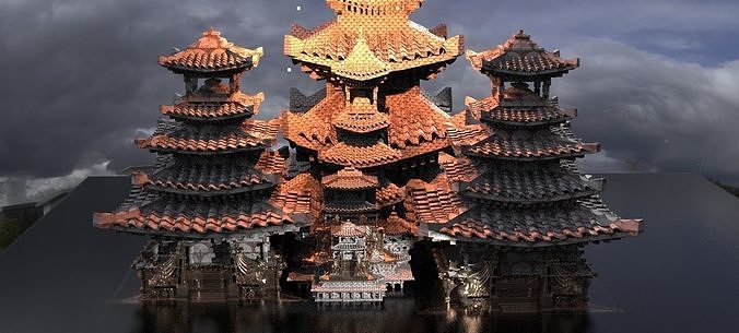 Asian Empires Temples Kitbash 3D model | CGTrader