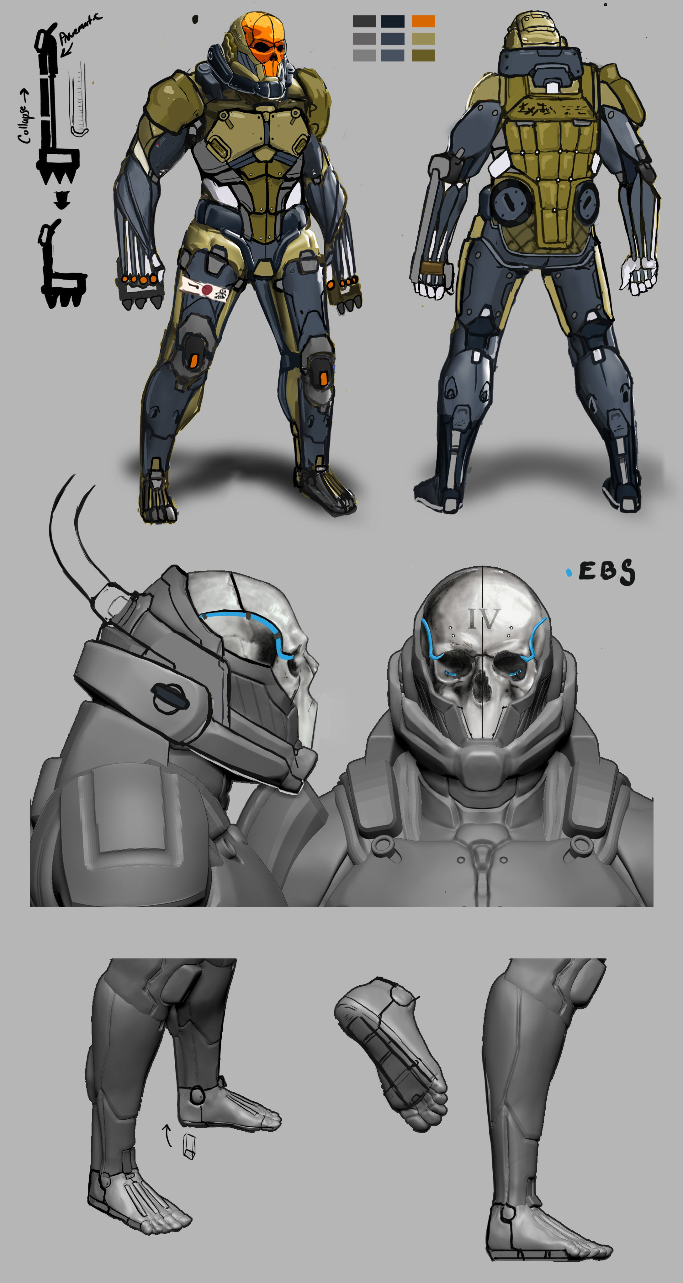 3D model Hard Surface Character Creation in Zbrush VR / AR / lowpoly