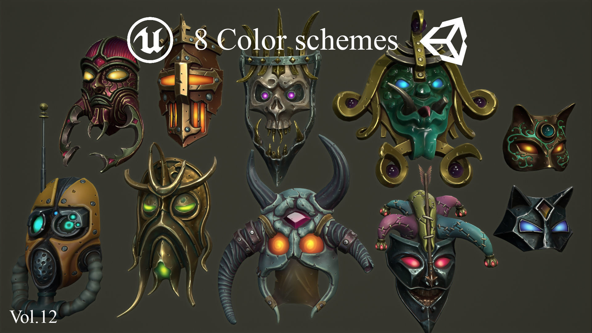 Mask Aitems 3D model Fantasy masks 2 VR / AR / low-poly | CGTrader