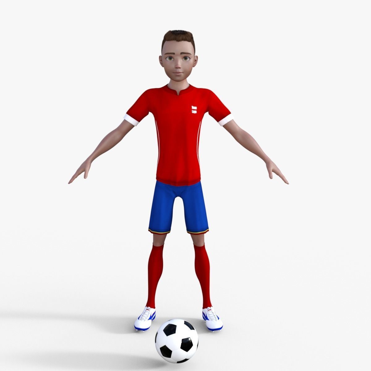 Cartoon Footballer Rigged 3D model rigged CGTrader