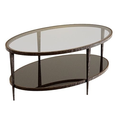 Crate and Barrel Clairemont Oval Coffee Table 3D model CGTrader