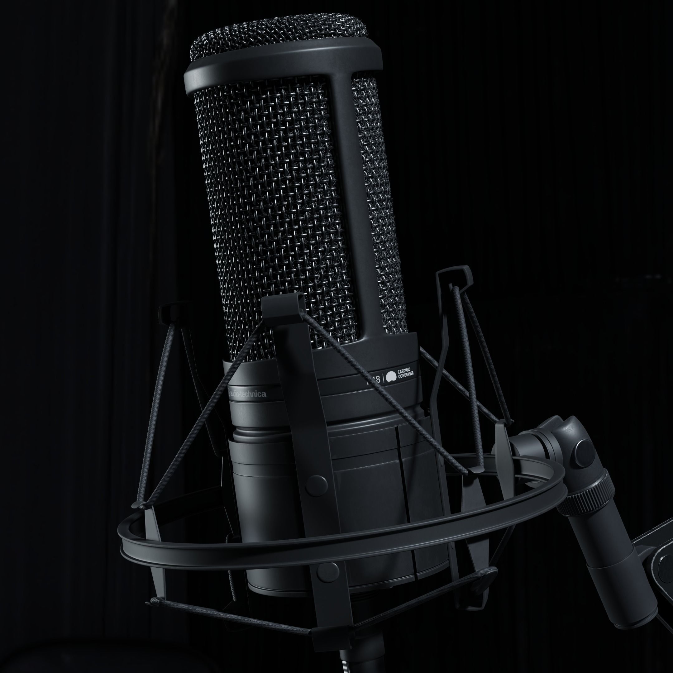 Audio-Technica AT2020 XLR Condenser Microphone 3D model rigged | CGTrader