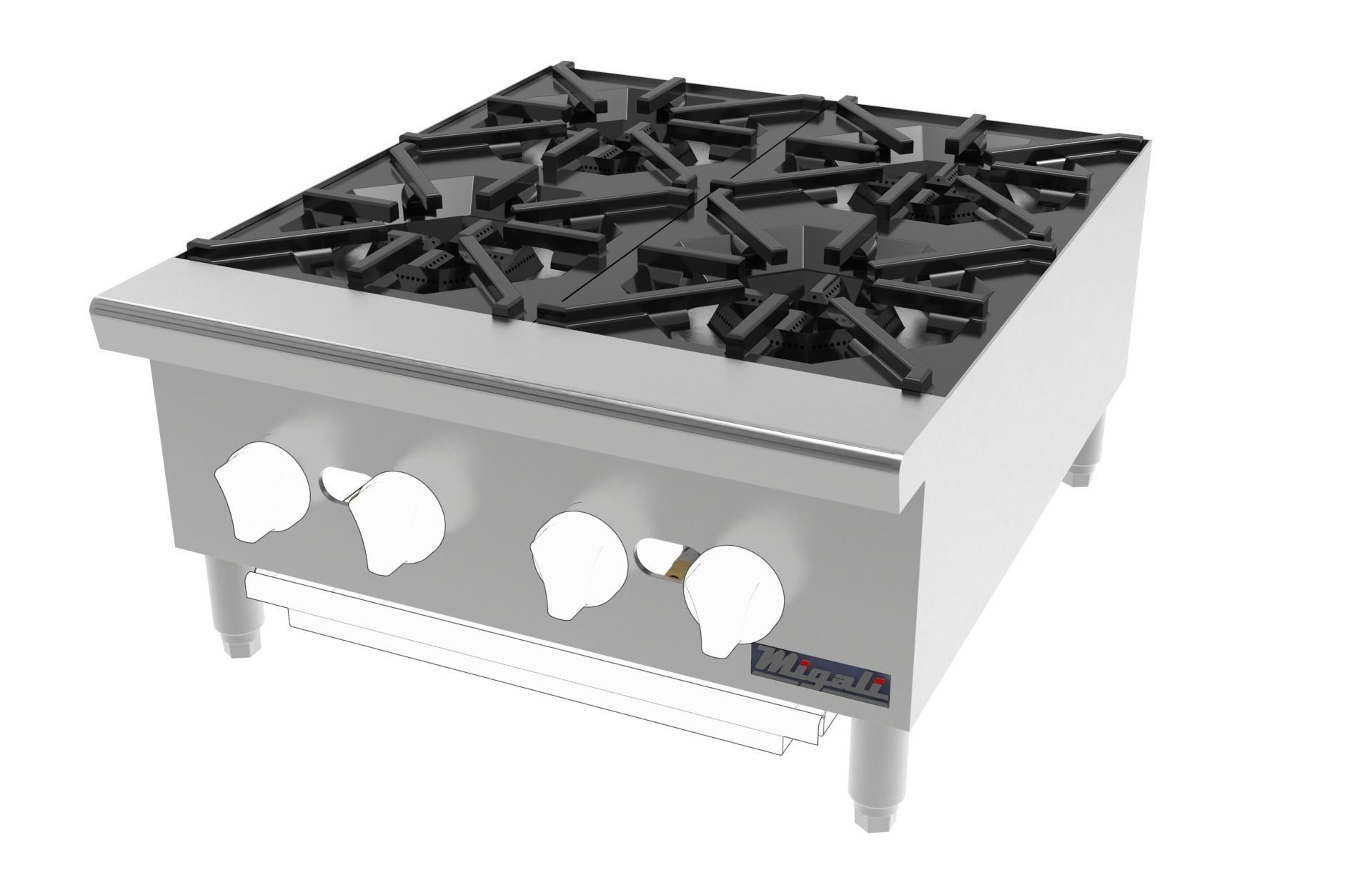 3D model 4 Burner Hot Plate VR / AR / lowpoly CGTrader