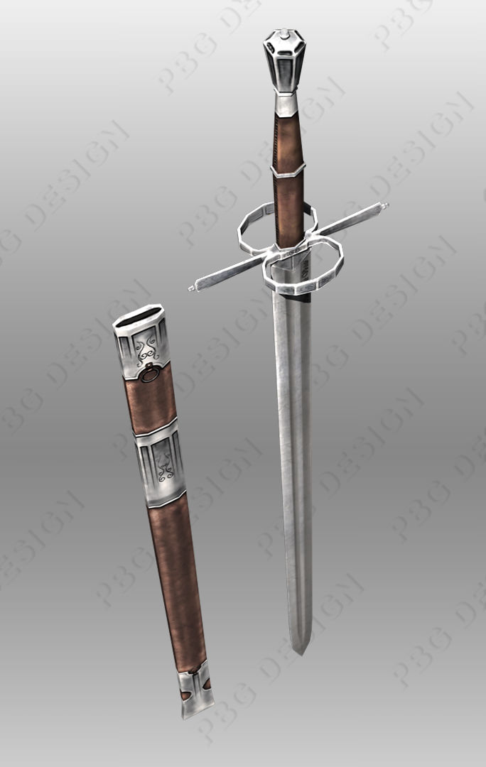 3D model Bastard Swords VR / AR / lowpoly MAX OBJ 3DS FBX