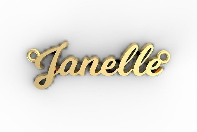 Janelle name plate 3D model 3D printable | CGTrader