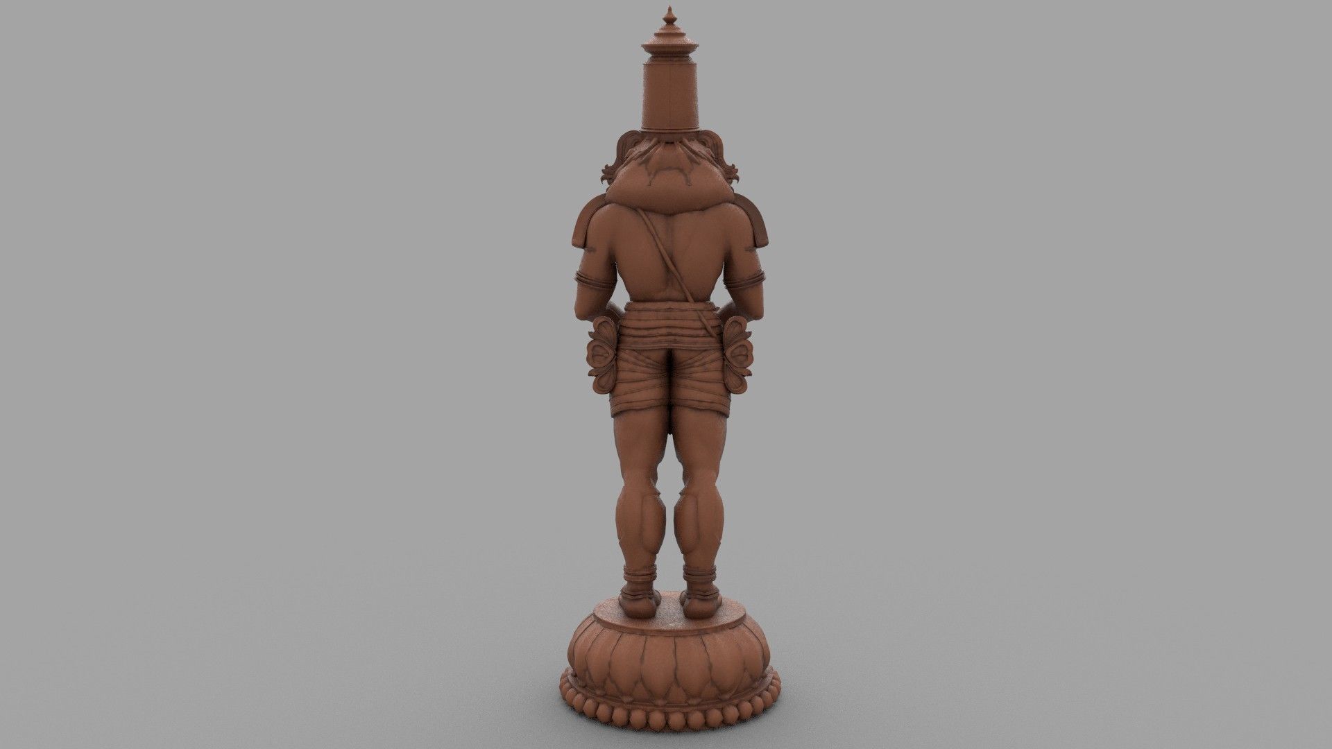 clay oil lamp hanuman 3D model CGTrader