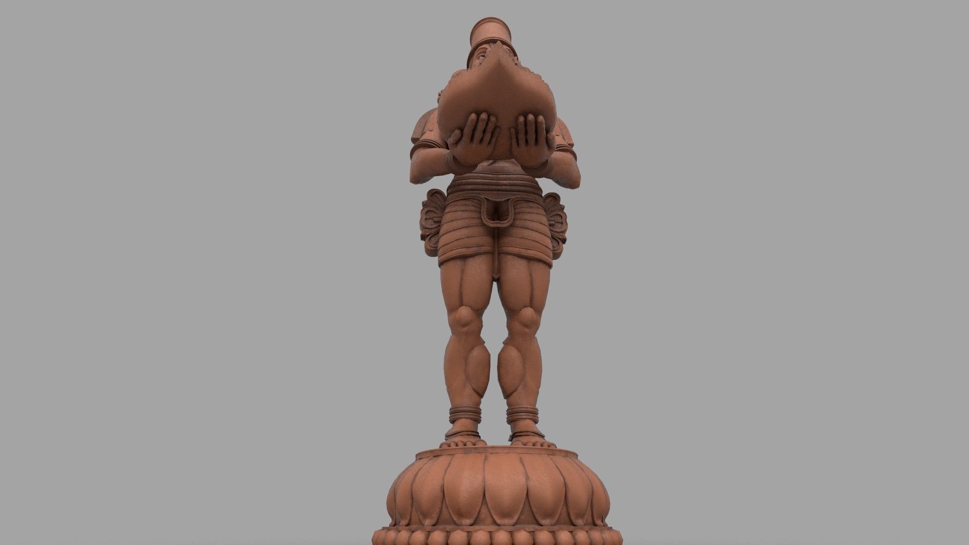 clay oil lamp hanuman 3D model CGTrader
