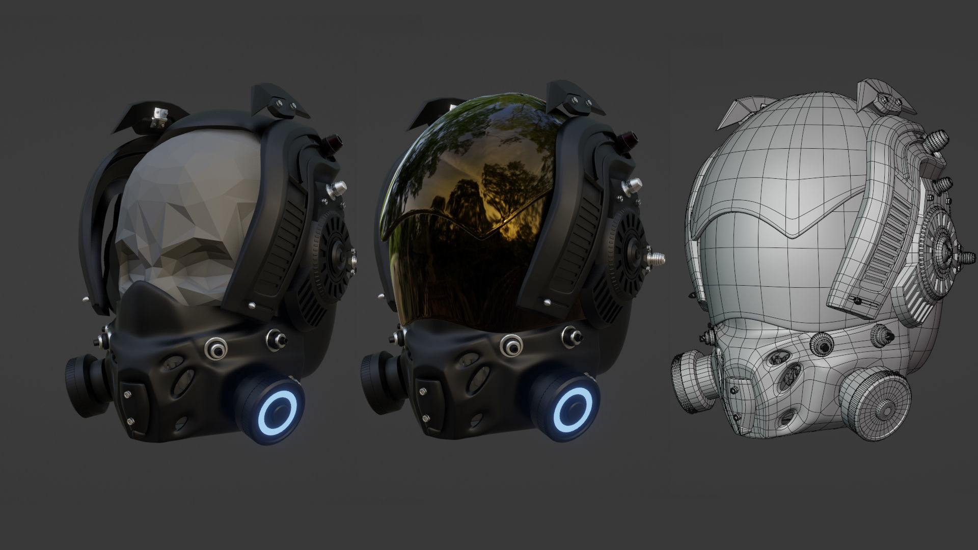 Cyber Helmet 3D model CGTrader