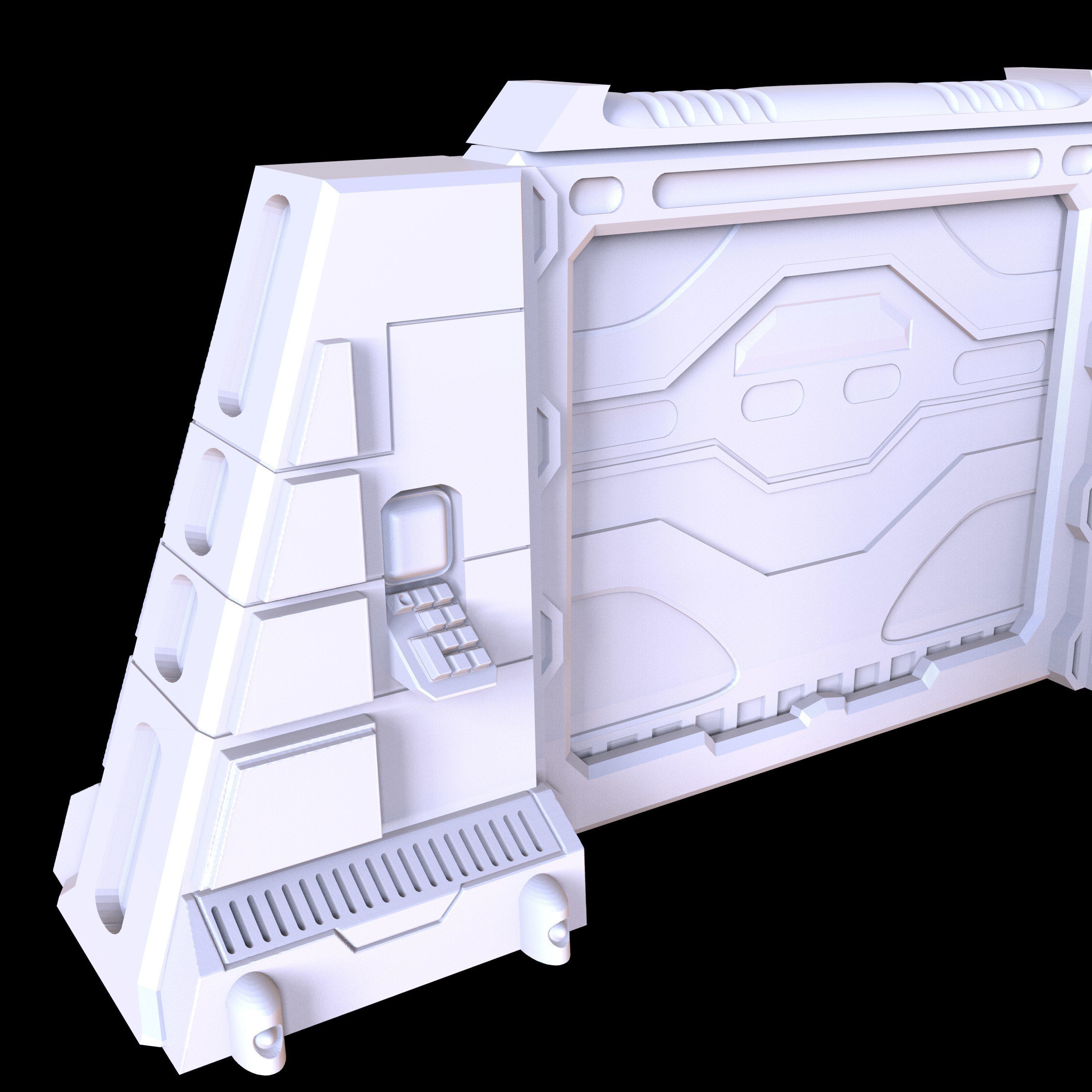 PACK 3 SCI FI OPENABLE DOORS - PRINTABLE 3D MODEL 3D model 3D printable ...