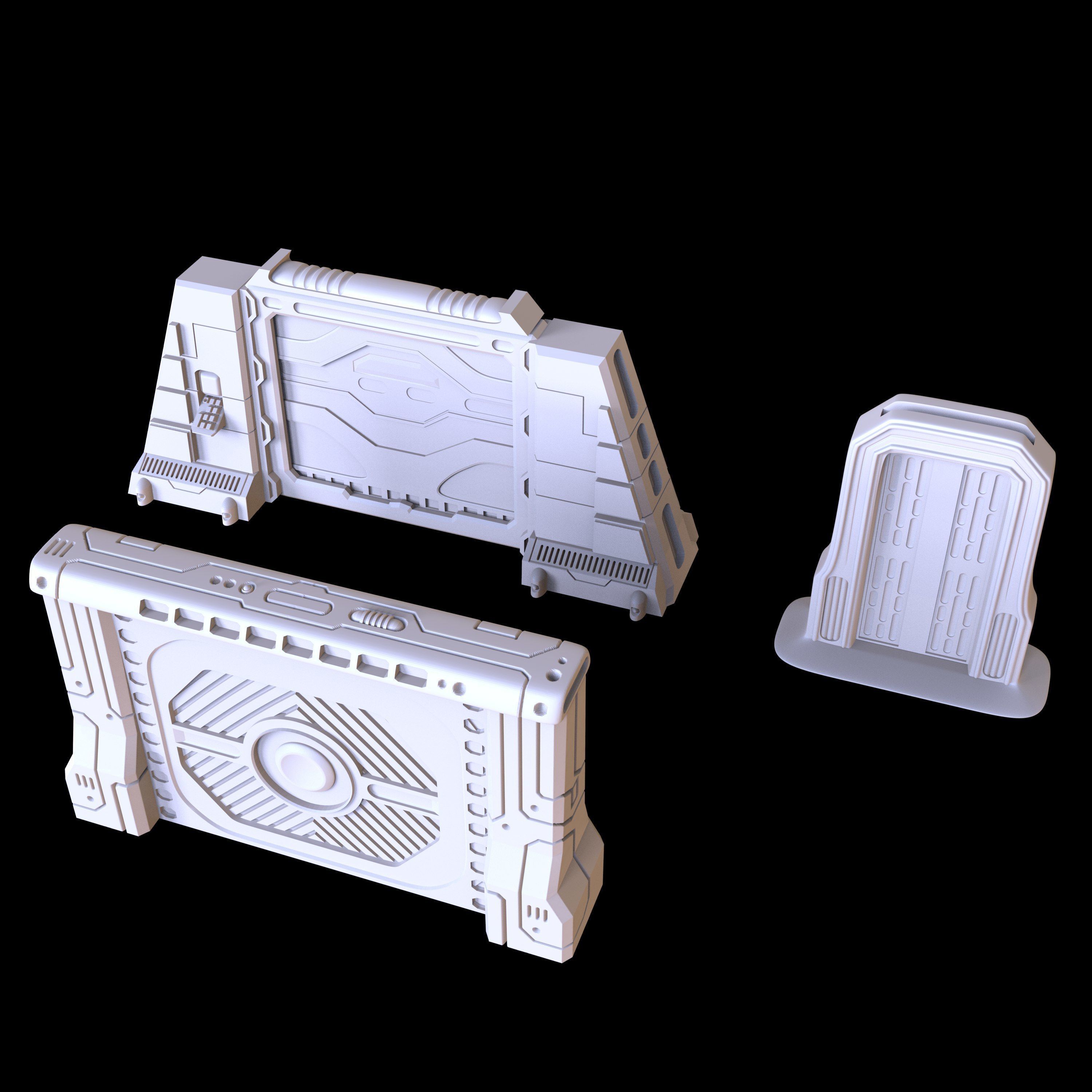 PACK 3 SCI FI OPENABLE DOORS - PRINTABLE 3D MODEL 3D model 3D printable ...